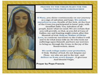 Prayer to the Virgin Mary for Protection from Coronavirus